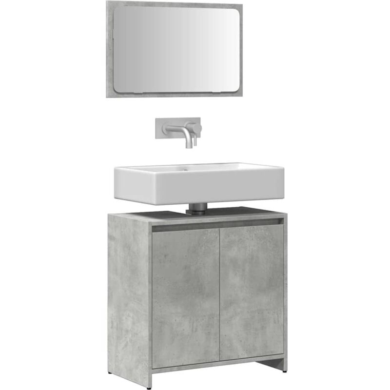 foto del prodotto set mobili da bagno 2 pz grigio cemento in legno multistrato vidaxl
