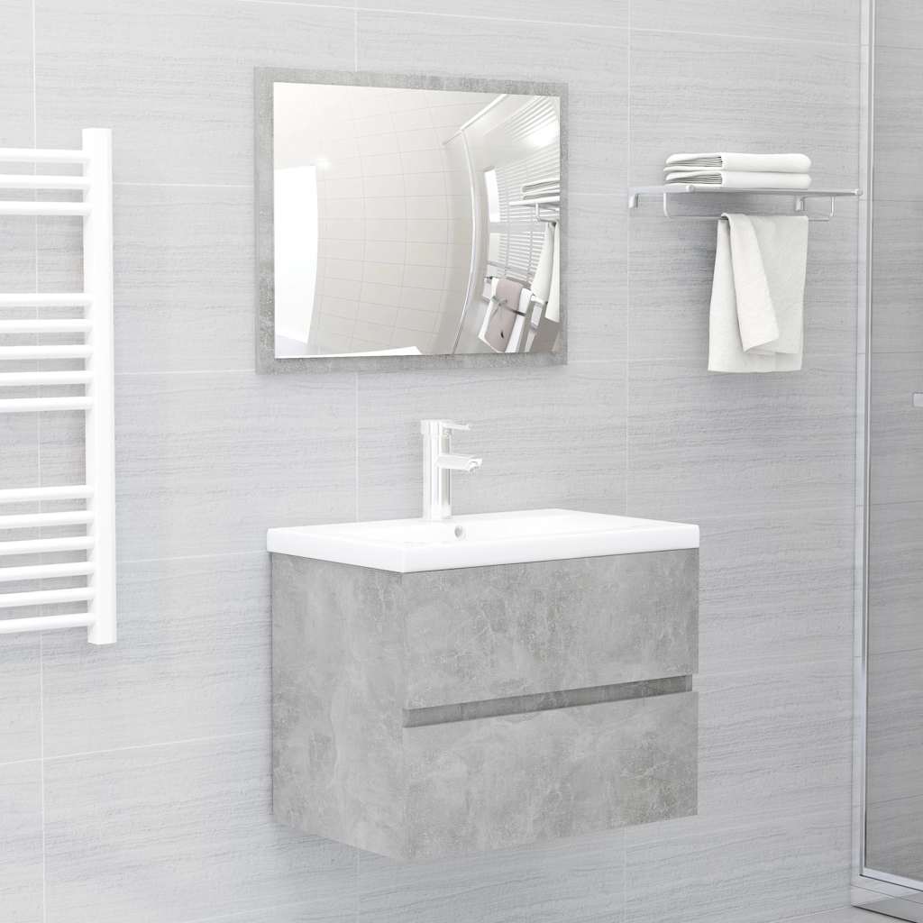 foto del prodotto set mobili da bagno 2 pz grigio cemento in truciolato cod mxl 20353