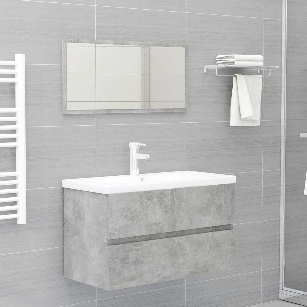 foto del prodotto set mobili da bagno 2 pz grigio cemento in truciolato cod mxl 6169