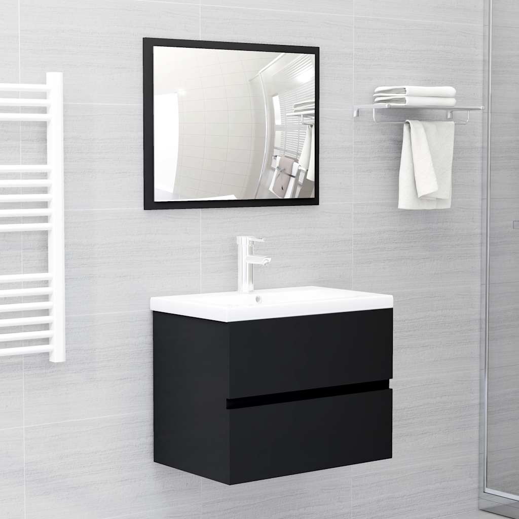 foto del prodotto set mobili da bagno 2 pz nero in truciolato cod mxl 12923