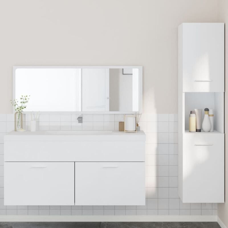 foto del prodotto set mobili da bagno 3 pz bianco in legno multistrato vidaxl