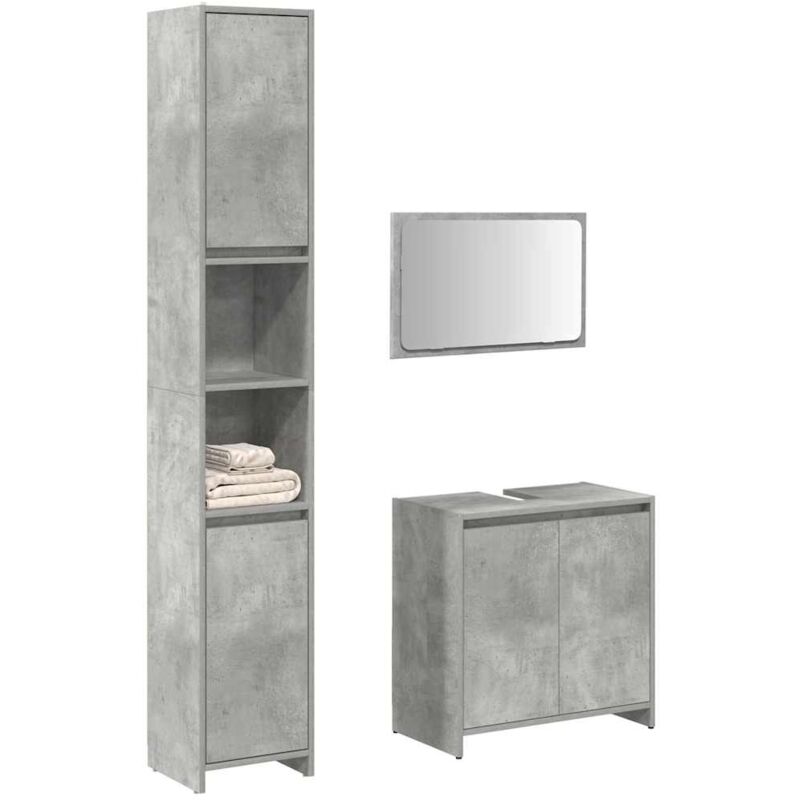 foto del prodotto set mobili da bagno 3 pz grigio cemento in legno multistrato vidaxl