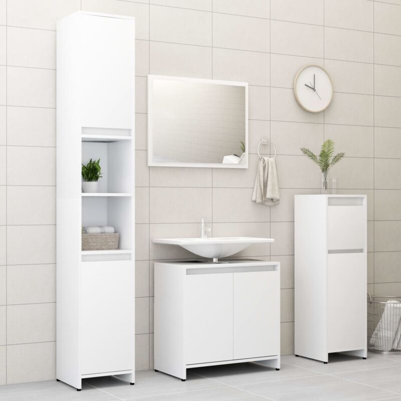 foto del prodotto set mobili da bagno 4 pz bianco in truciolato vidaxl