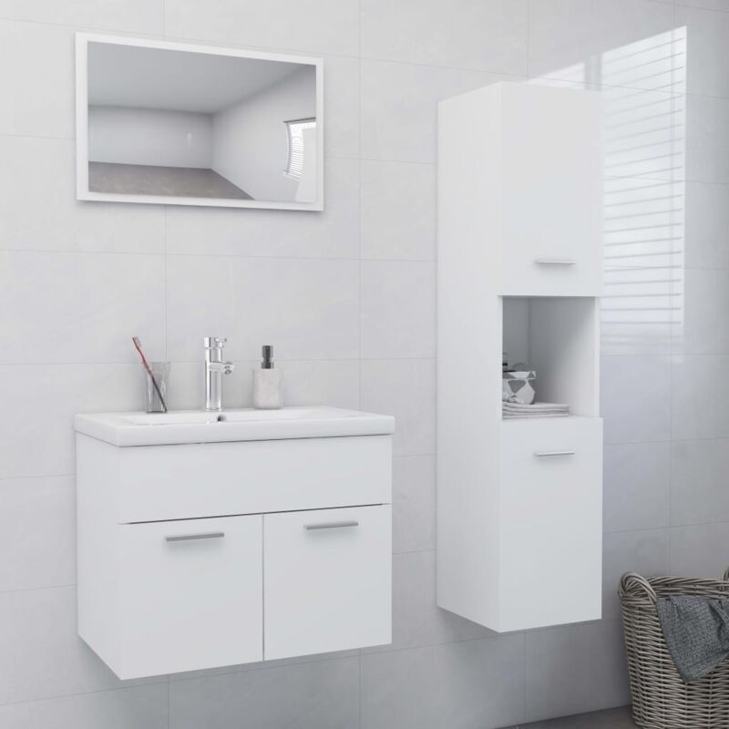 foto del prodotto set mobili da bagno bianco in truciolato vidaxl