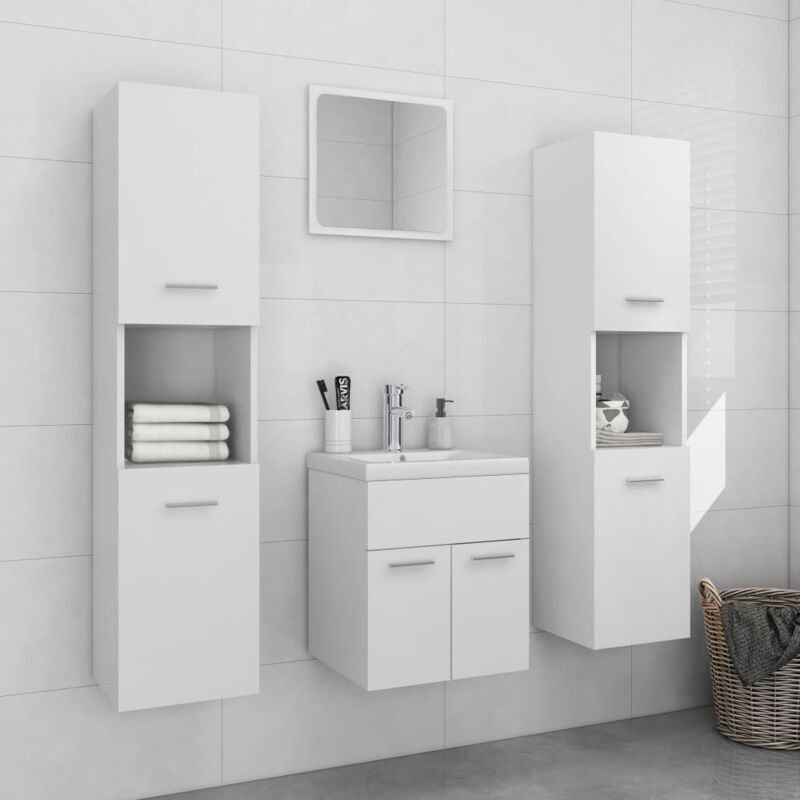 foto del prodotto set mobili da bagno bianco in truciolato vidaxl