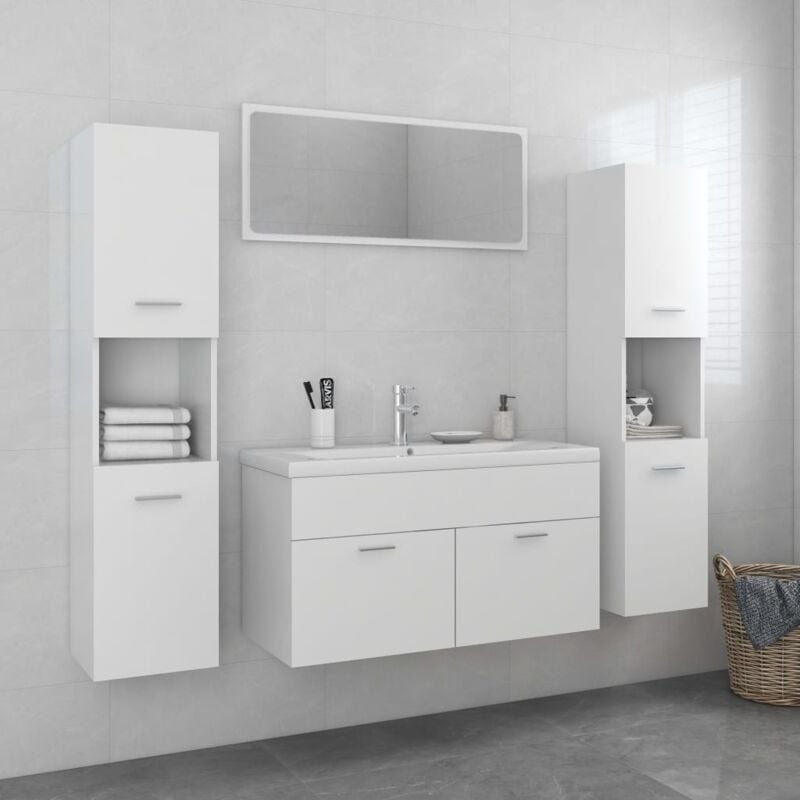 foto del prodotto set mobili da bagno bianco in truciolato vidaxl