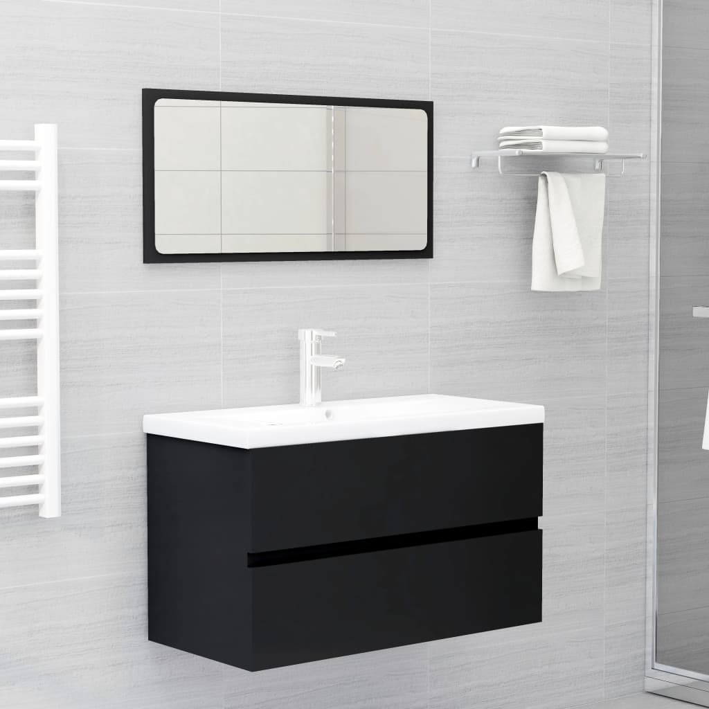 foto del prodotto set mobili da bagno nero in truciolato cod mxl 10123