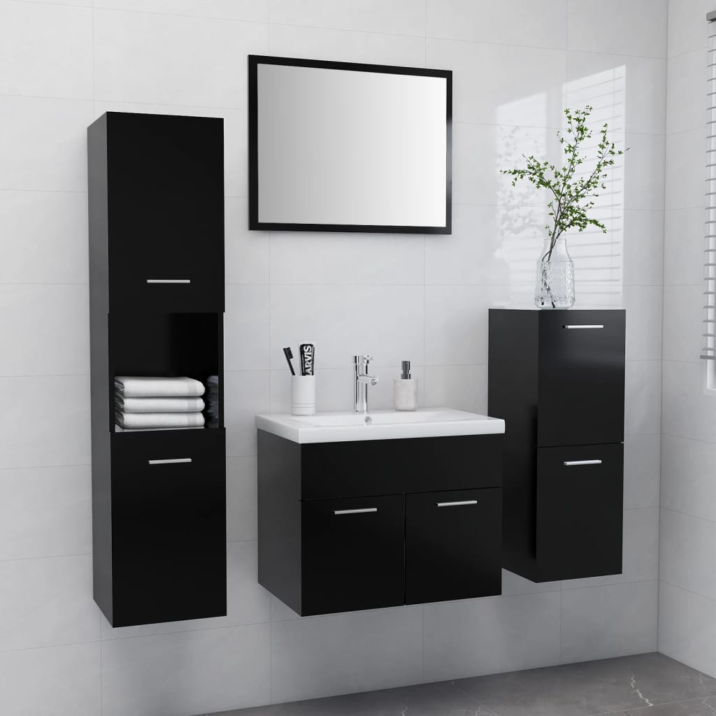 foto del prodotto set mobili da bagno nero in truciolato cod mxl 65162