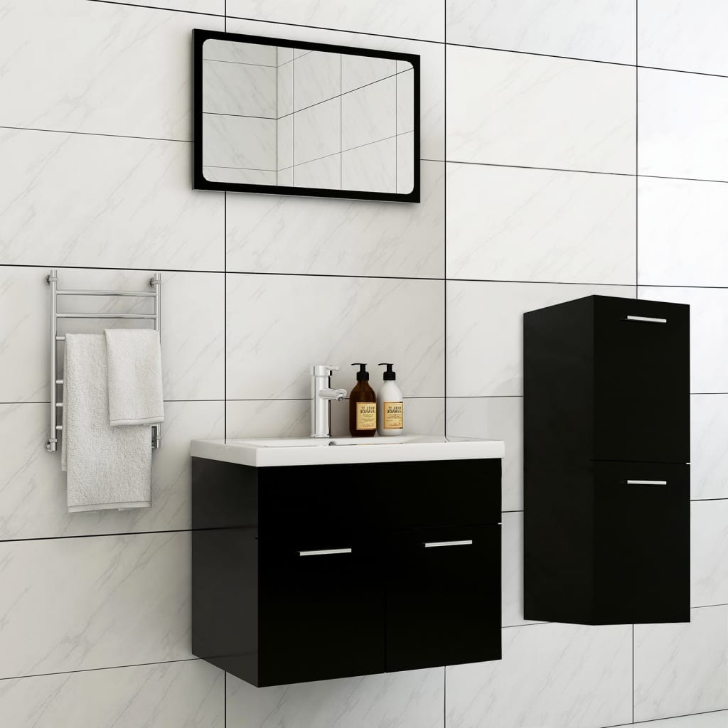 foto del prodotto set mobili da bagno nero in truciolato cod mxl 65165