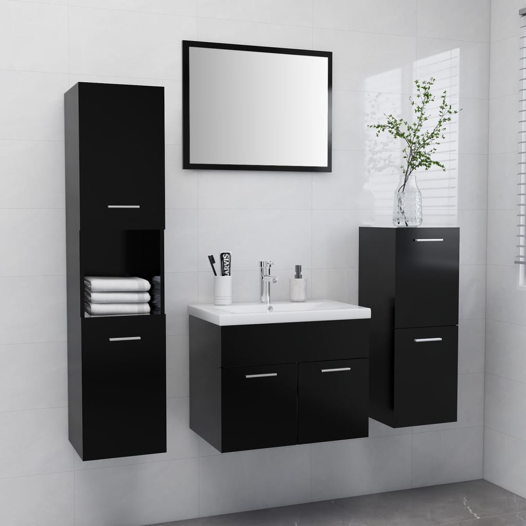 foto del prodotto set mobili da bagno nero in truciolato cod mxl 65171