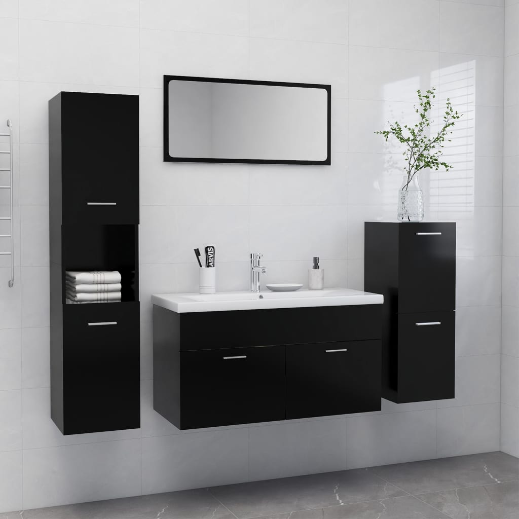 foto del prodotto set mobili da bagno nero in truciolatocod mxl 120644
