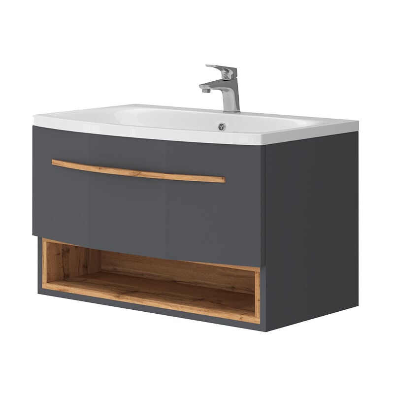 foto del prodotto set mobili da bagno stelantis, antracite, 2 parti, vicco
