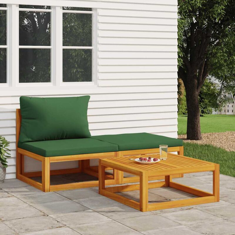 foto del prodotto set mobili da giardino 3pz con cuscini legno massello di acacia vidaxl