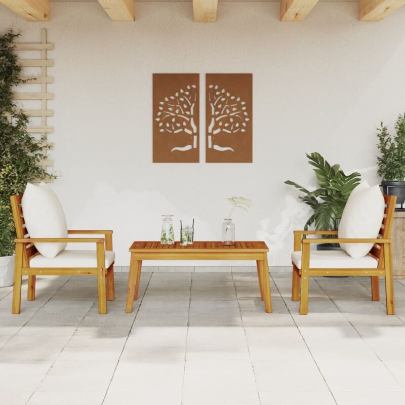 foto del prodotto set mobili da giardino 3pz con cuscini legno massello di acacia vidaxl