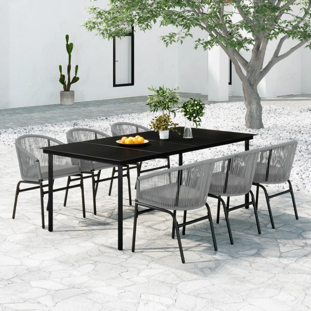 foto del prodotto set mobili da pranzo da giardino 7 pz antracite cod mxl 42933