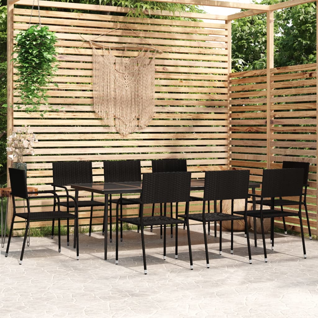 foto del prodotto set mobili da pranzo da giardino 9 pz nerocod mxl 69440