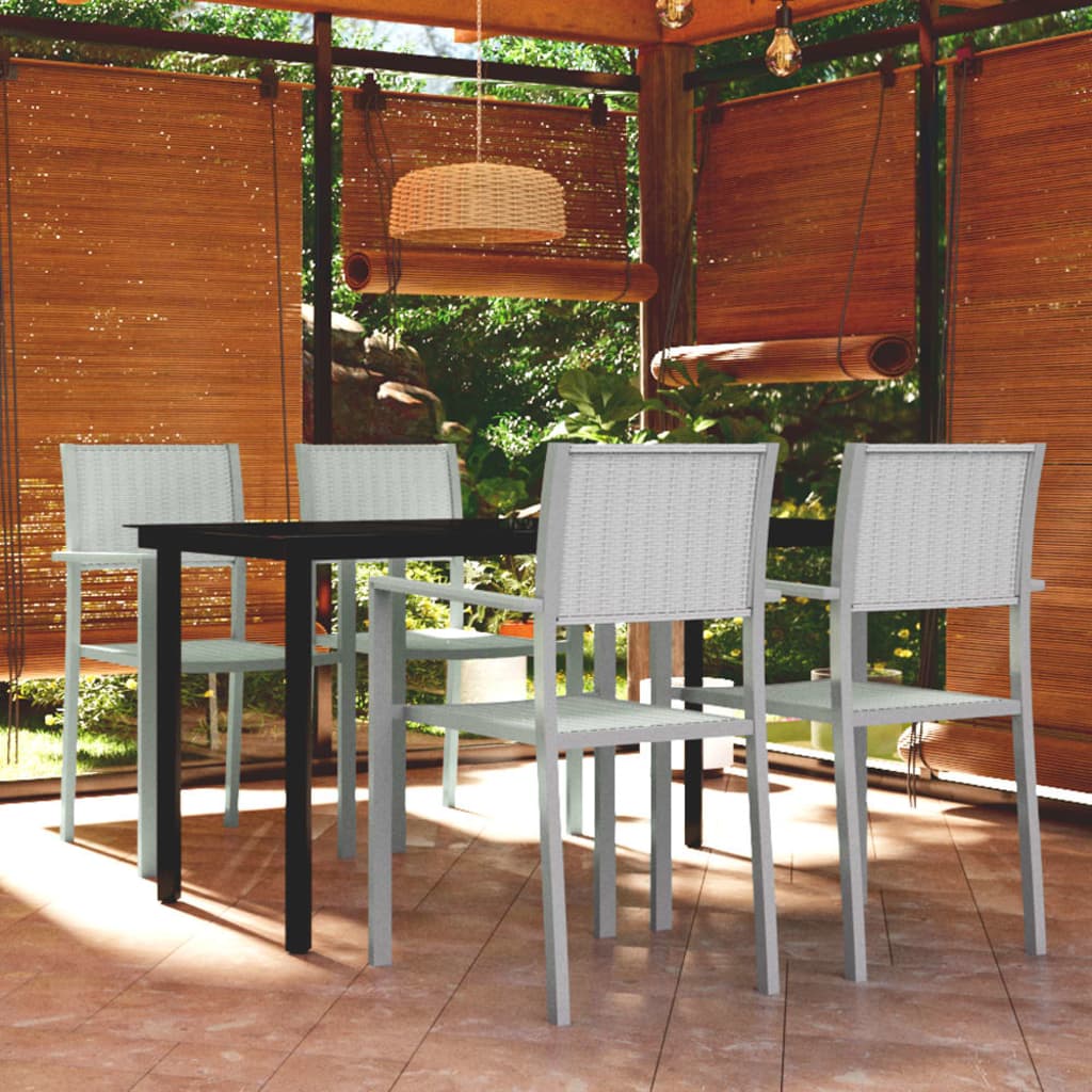foto del prodotto set mobili da pranzo per giardino 5 pz bianco