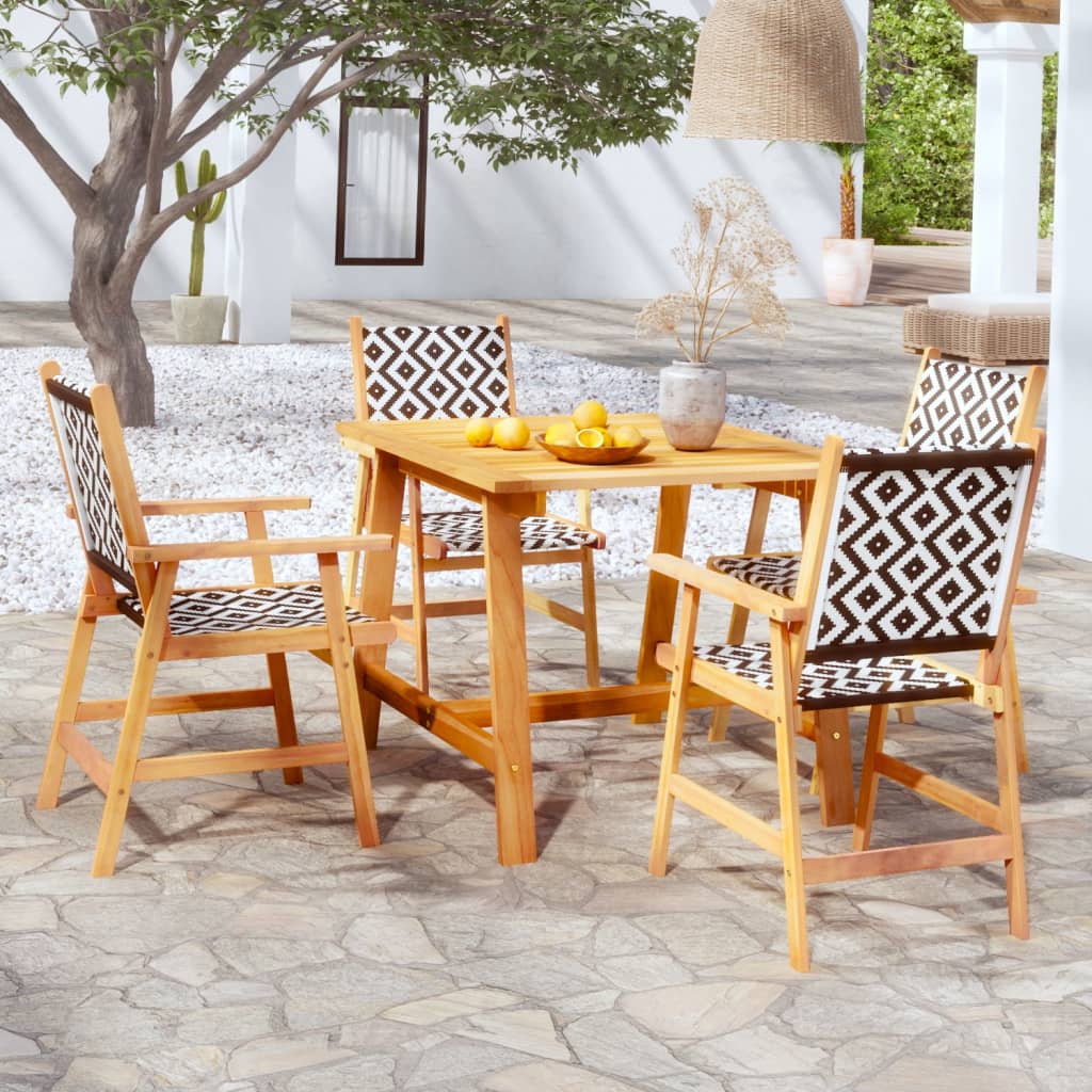 foto del prodotto set mobili da pranzo per giardino 5 pz legno massello di acacia