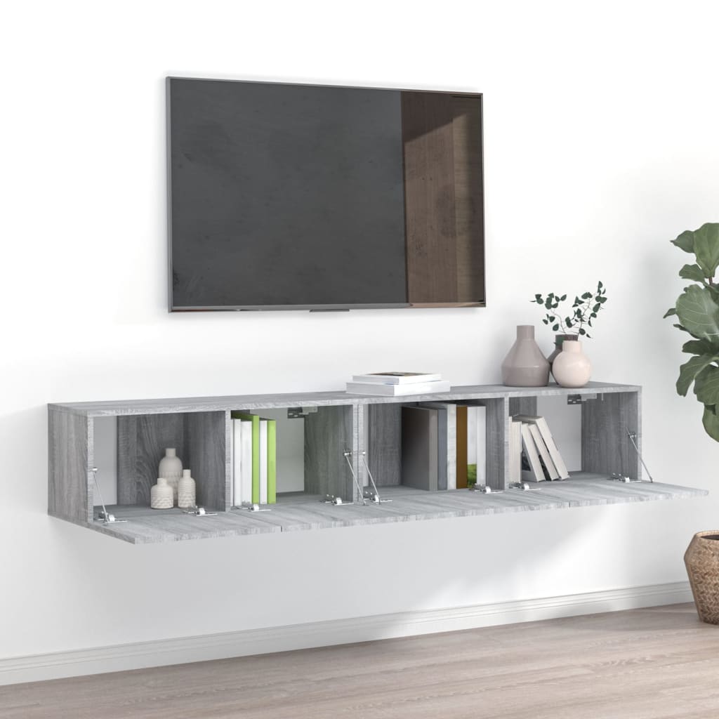 foto del prodotto set mobili porta tv 2 pz grigio sonoma in legno multistrato cod mxl 6050