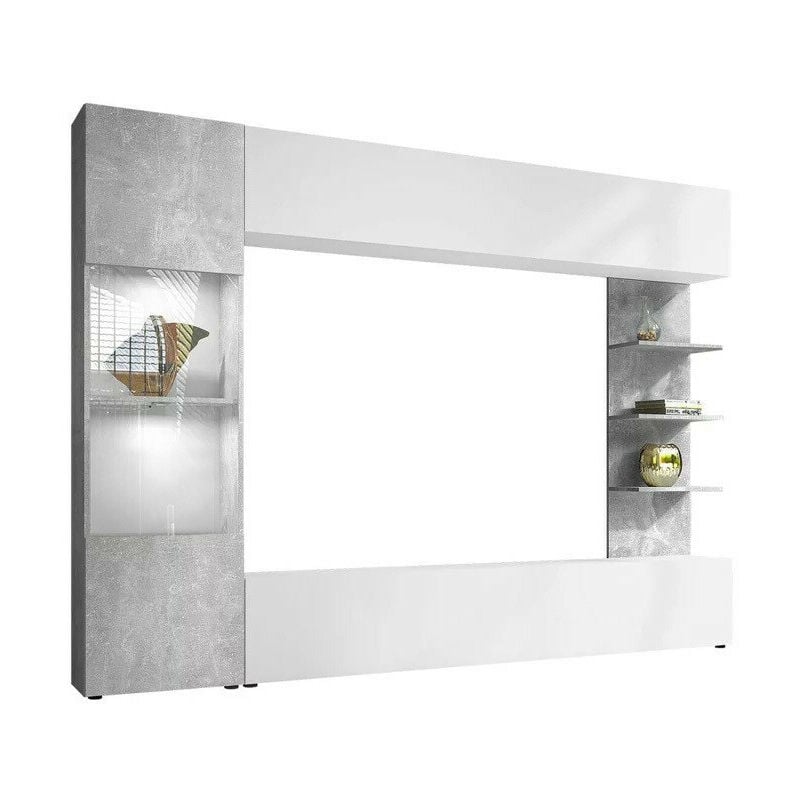 foto del prodotto set mobili soggiorno comfivo 210, bianco calcestruzzo