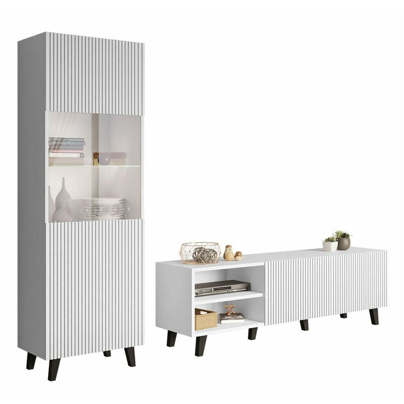 foto del prodotto set mobili soggiorno levmari 110, bianco