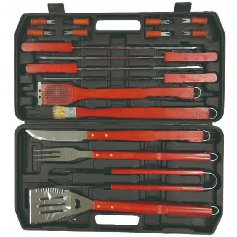 foto del prodotto set p barbecues sandrigarden 18pz m.legno ac.inox valigetta