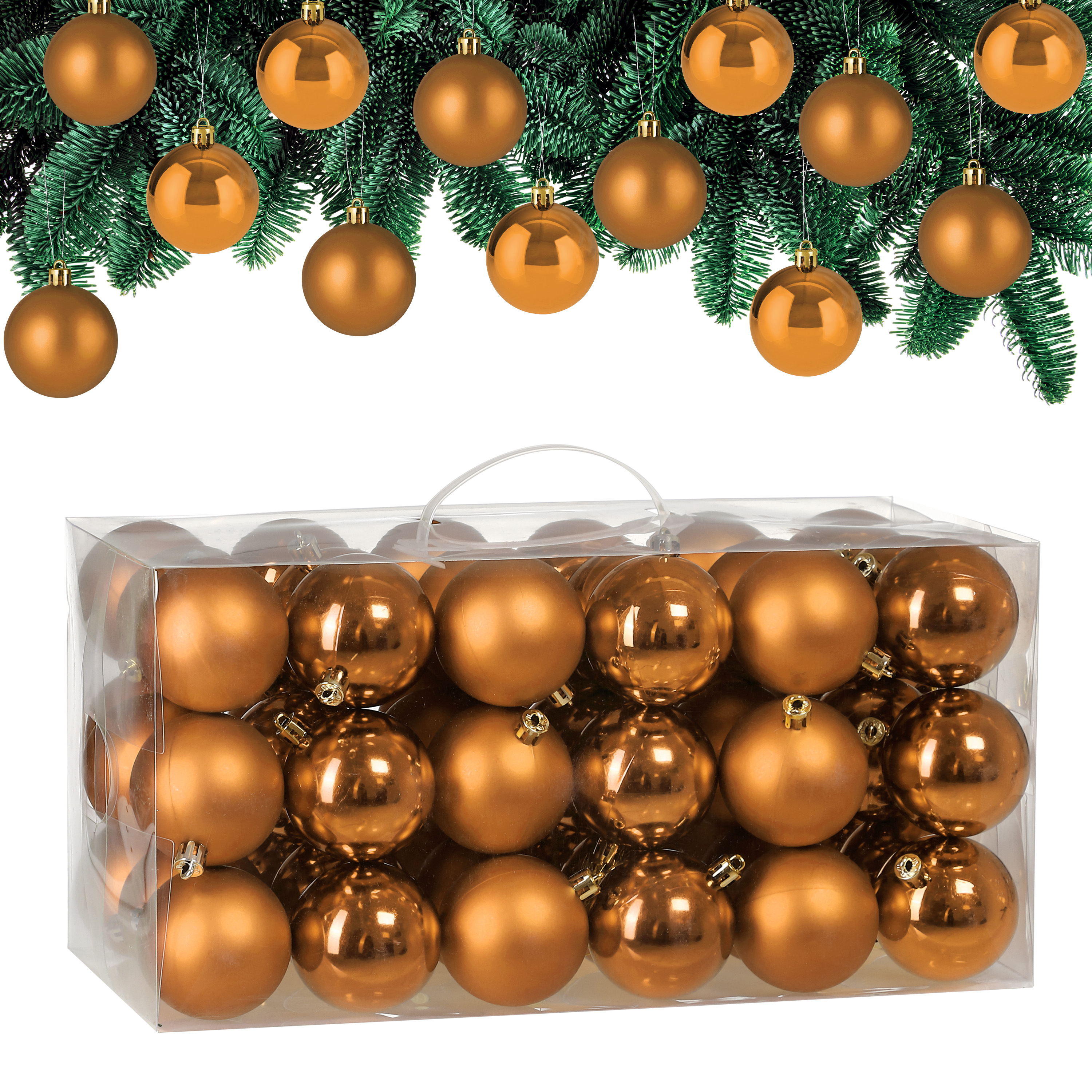foto del prodotto set palline di natale 54 pezzi rame