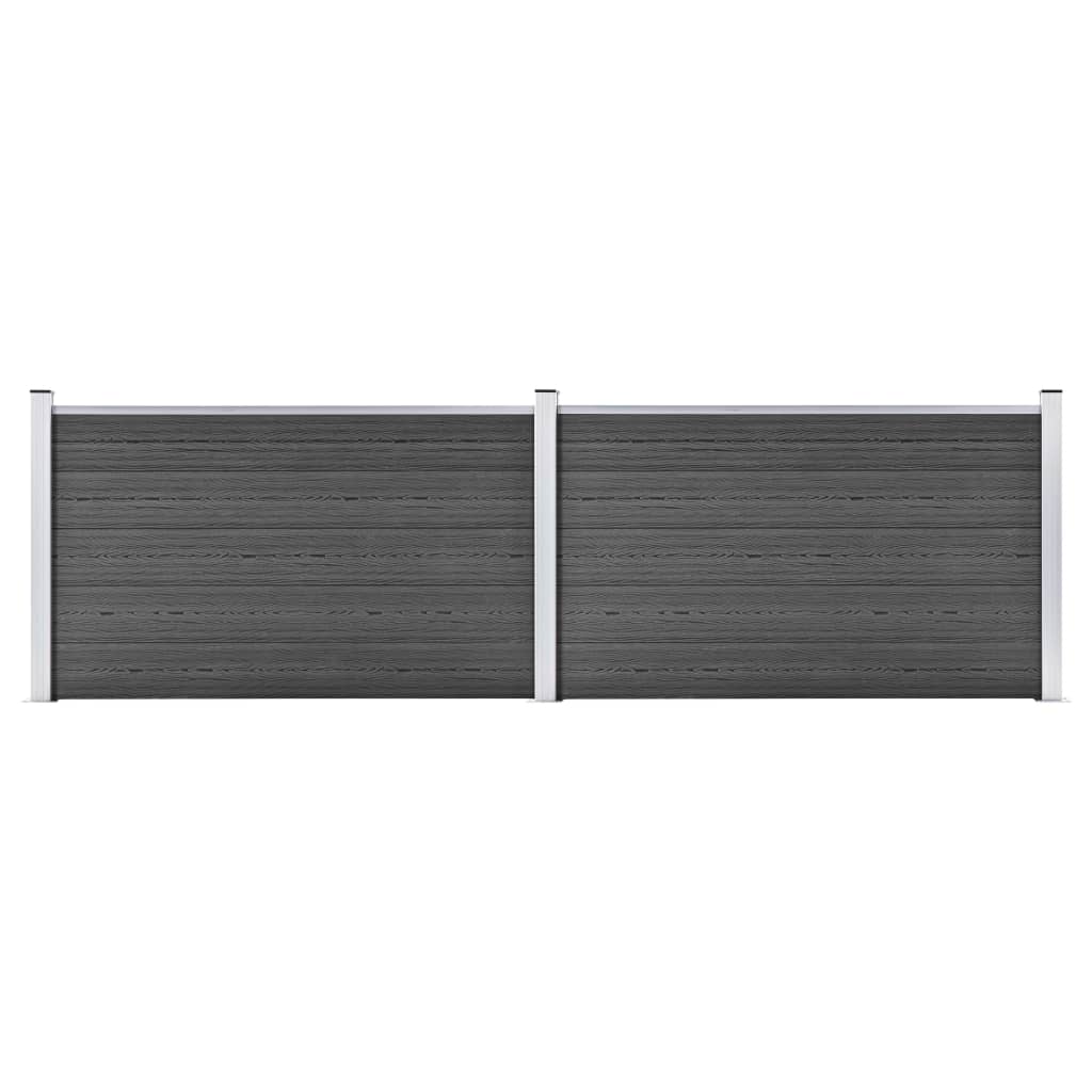 foto del prodotto set pannelli di recinzione in wpc 353x105 cm nero cod mxl 18212