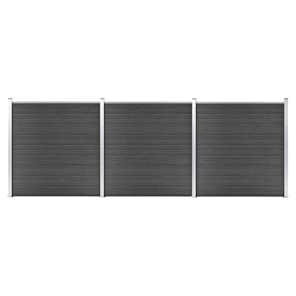 foto del prodotto set pannelli di recinzione in wpc 526x186 cm nero cod mxl 19181