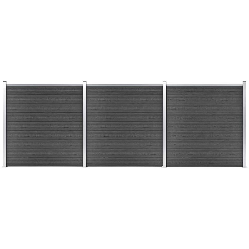 foto del prodotto set pannelli di recinzione in wpc 526x186 cm nero vidaxl