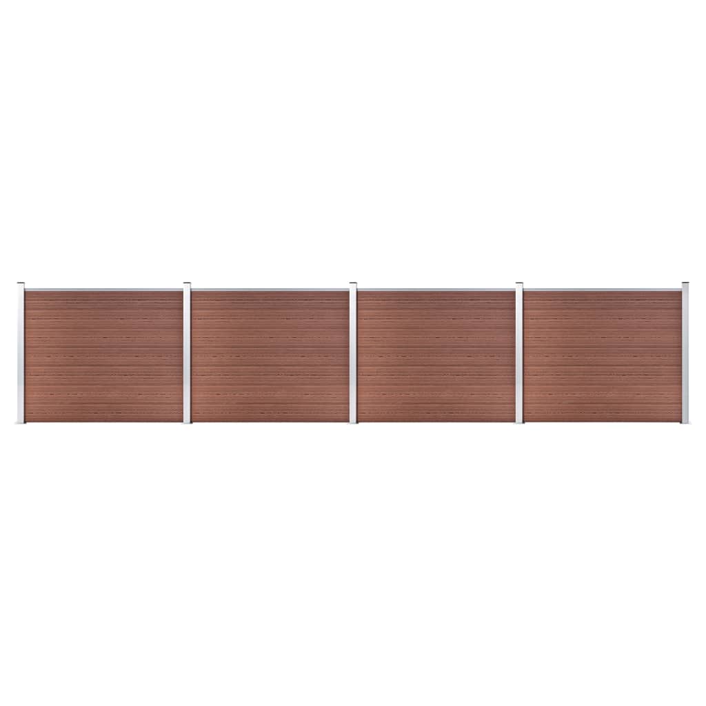 foto del prodotto set pannelli di recinzione in wpc 699x146 cm marrone