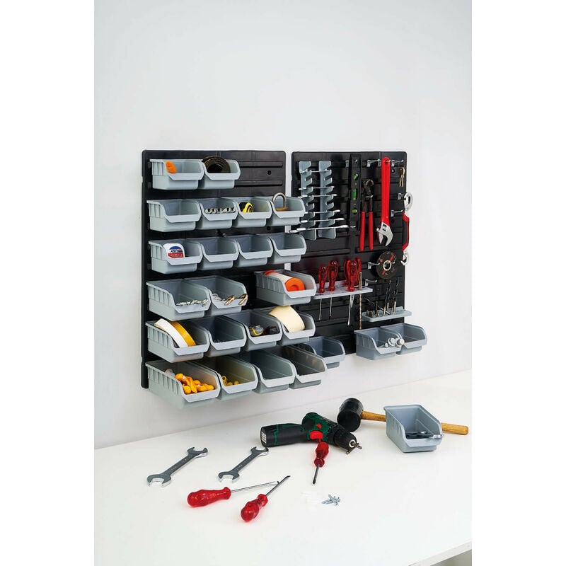 foto del prodotto set pannelli porta attrezzi contenitori e supporti