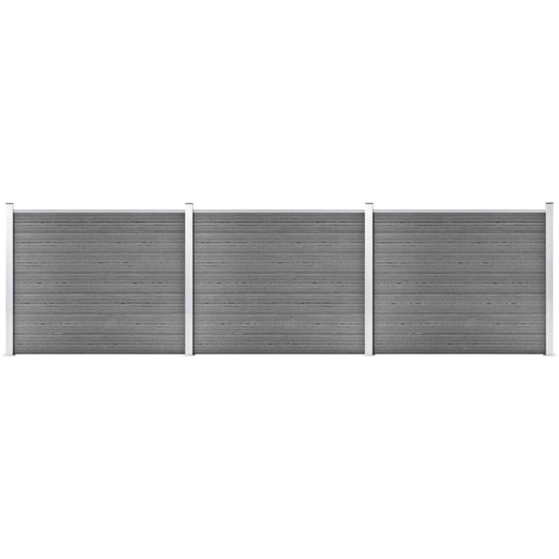 foto del prodotto set pannello da recinzione in wpc resistenti 526x146 cm vari colori disponibili colore grigio