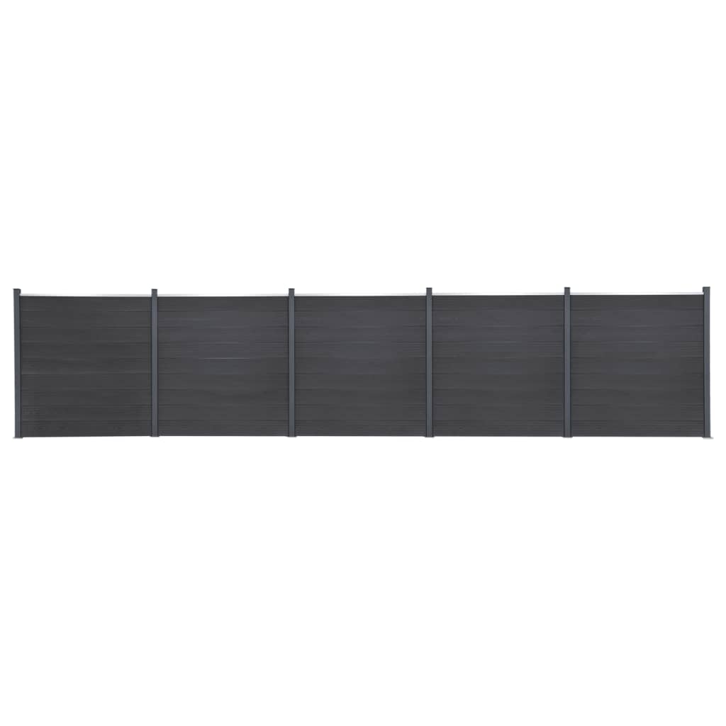 foto del prodotto set pannello di recinzione grigio 872x186 cm in wpccod mxl 107887