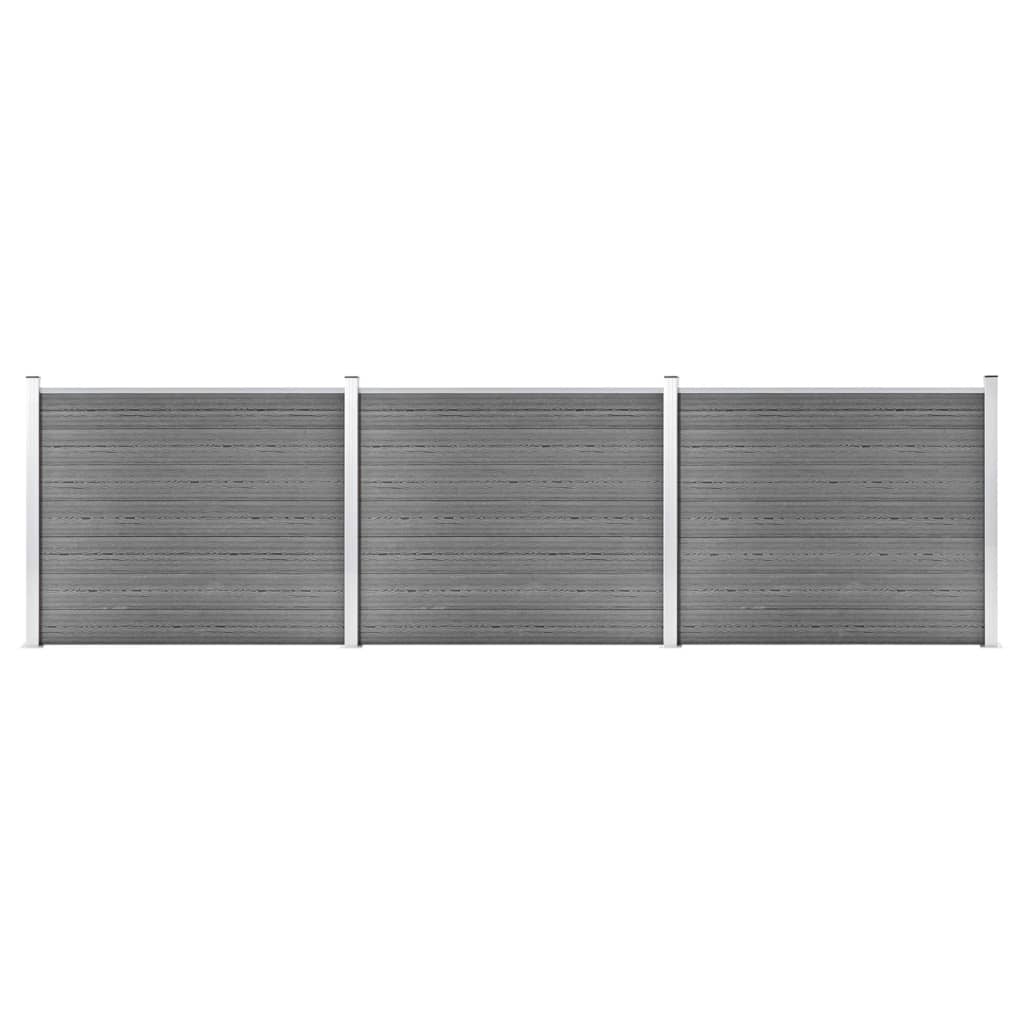 foto del prodotto set pannello di recinzione in wpc 526x146 cm grigio cod mxl 22538