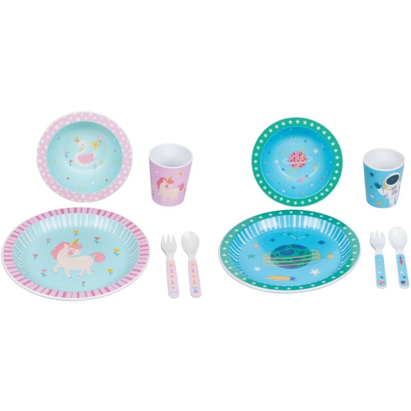 foto del prodotto set pappa 5pz. 2 colori assortiti