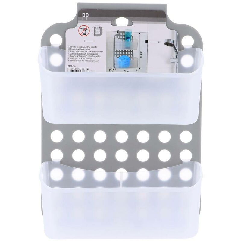 foto del prodotto set paravento in pp 2 cestini grigio trasparente tendance