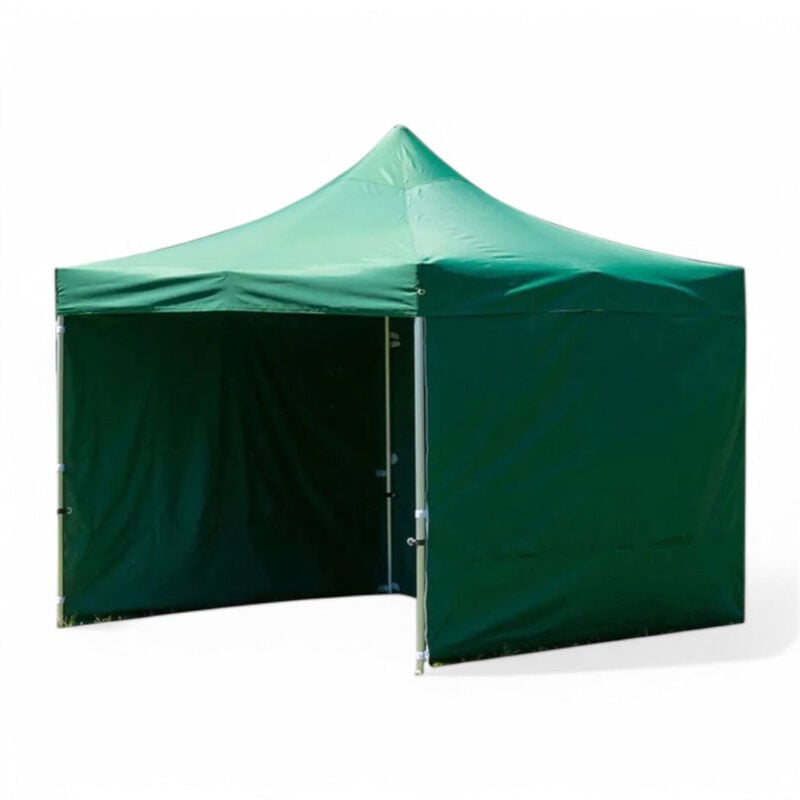 foto del prodotto set pareti telo e laterali in poliestere verde 3x3 mt per gazebo
