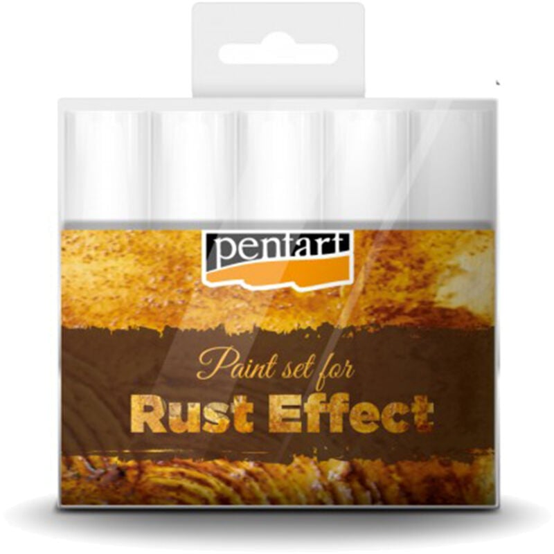 foto del prodotto set per creare pentart effetto ruggine 4x20ml polvere arrugginita 3d