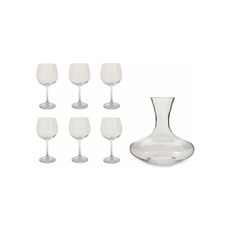 foto del prodotto set per degustare il vino con 7 pezzi in vetro