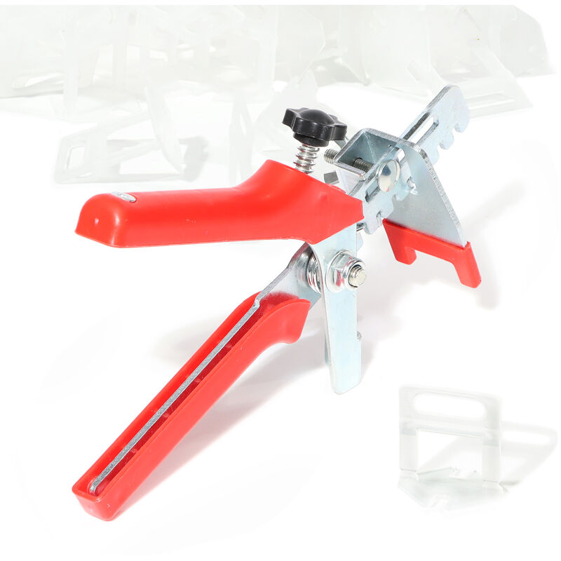 immagine 0 del prodotto set per livellamento piastrelle 100 distanziatori 1,0mm e 1 pinza per posa pavimenti xpotool