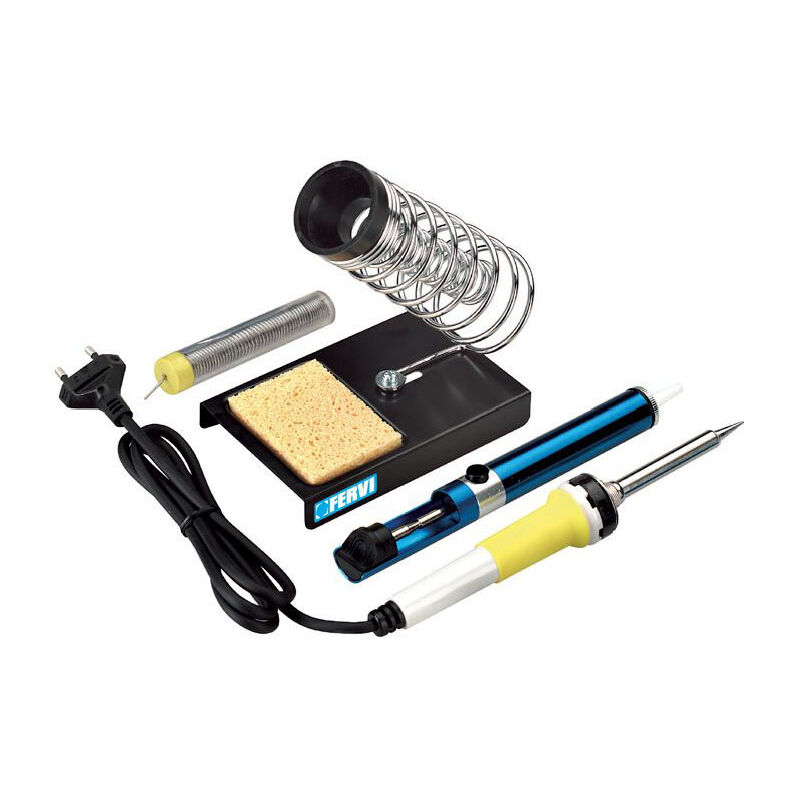 foto del prodotto set per saldatura a stagno saldatore istantaneo supporto dissaldatore art. 0037 fervi