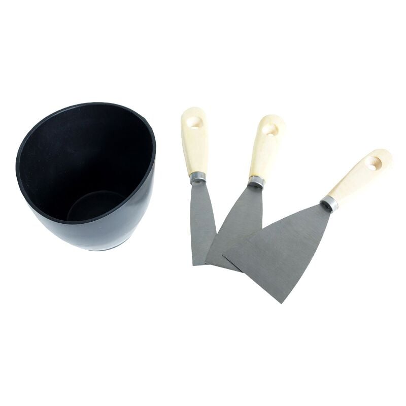 foto del prodotto set per stuccare masidef spatole 25 45 75mm diametro scodella 130mm b27663