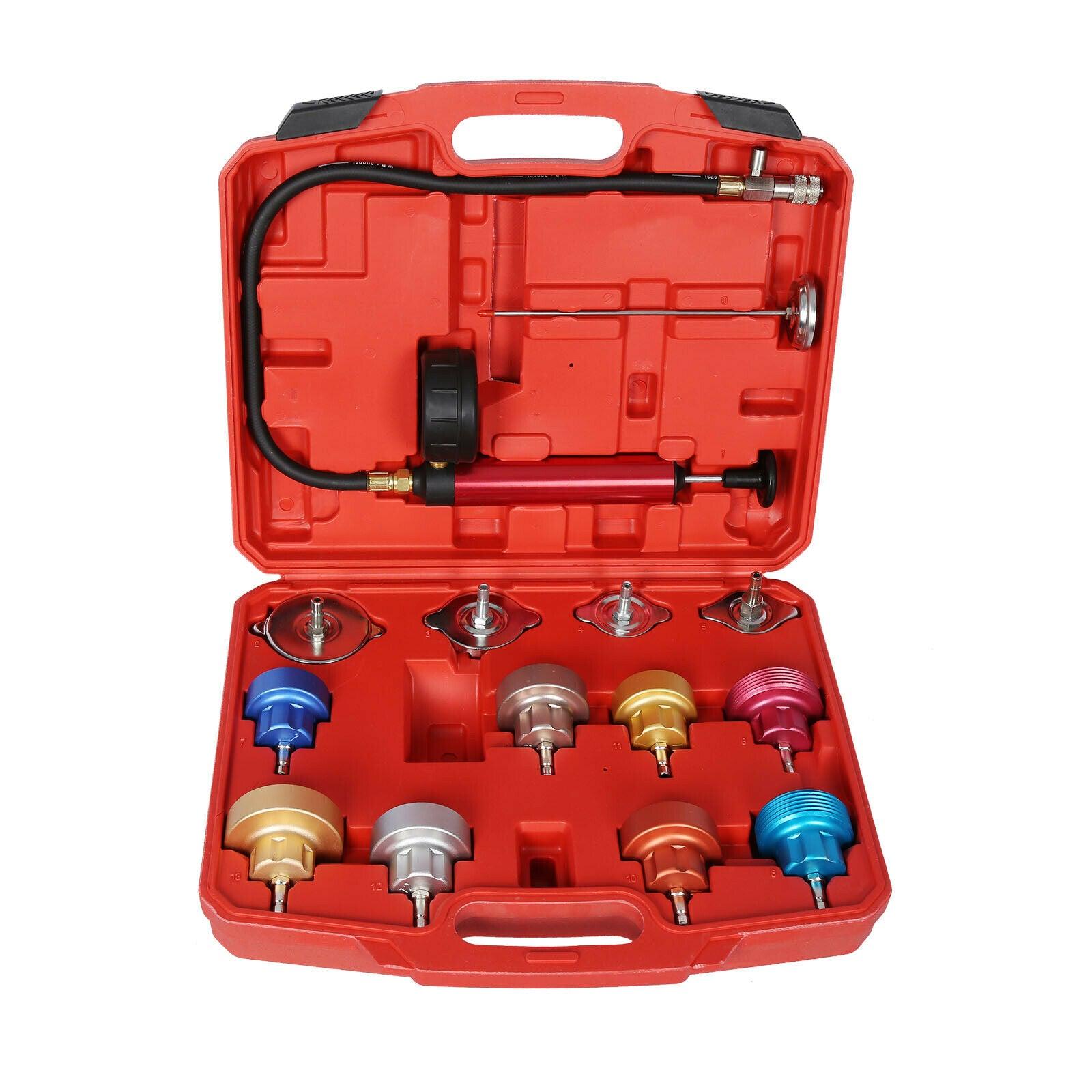 foto del prodotto set per test del sistema di raffreddamento universale da 14 pezzi strumenti per garage 16 0002627