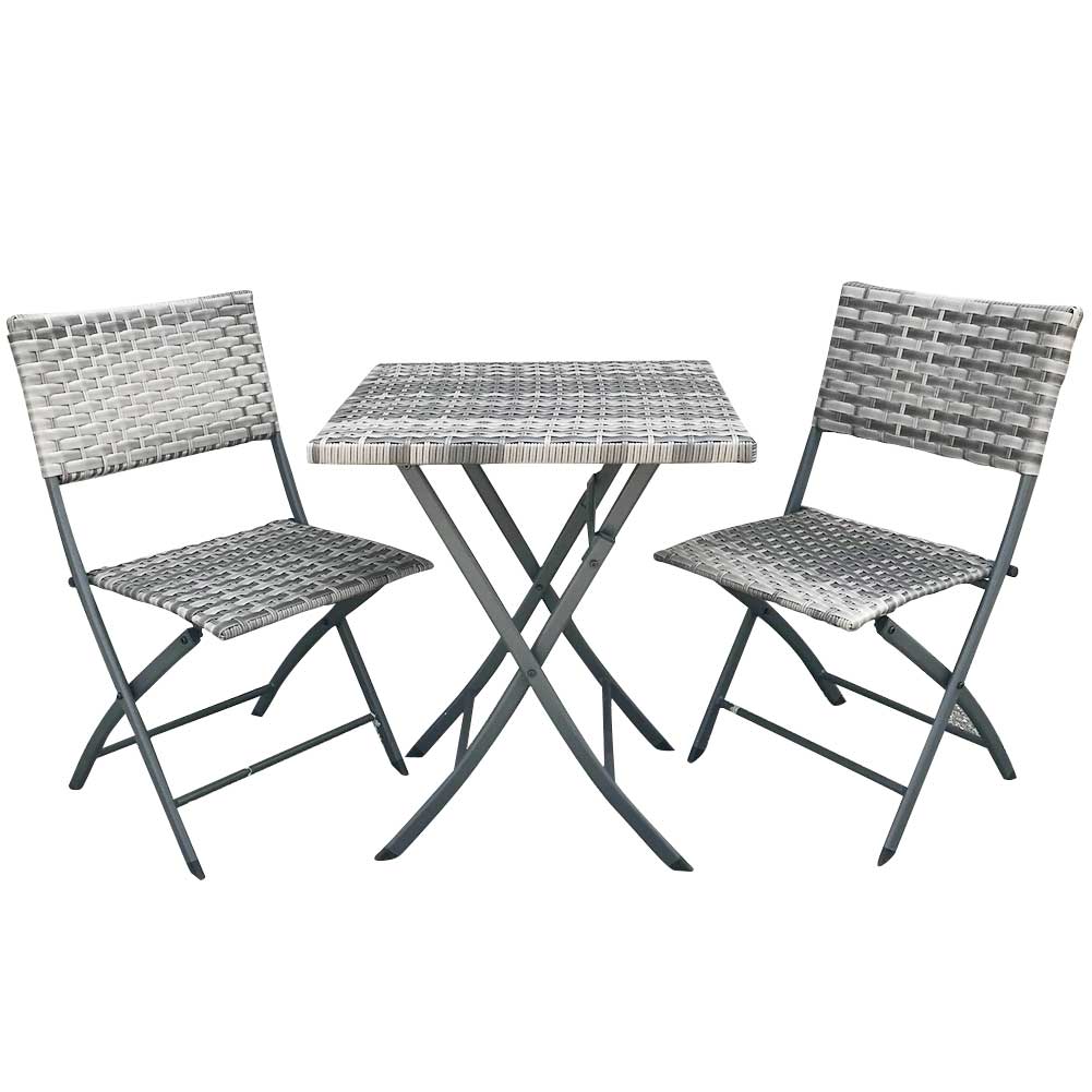 foto del prodotto set pieghevole tavole e sedie arredo giardino simil rattan x esterno polyrattan