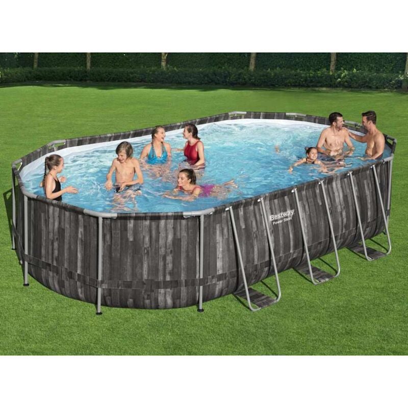 foto del prodotto set piscina ovale power steel 488x305x107 cm bestway
