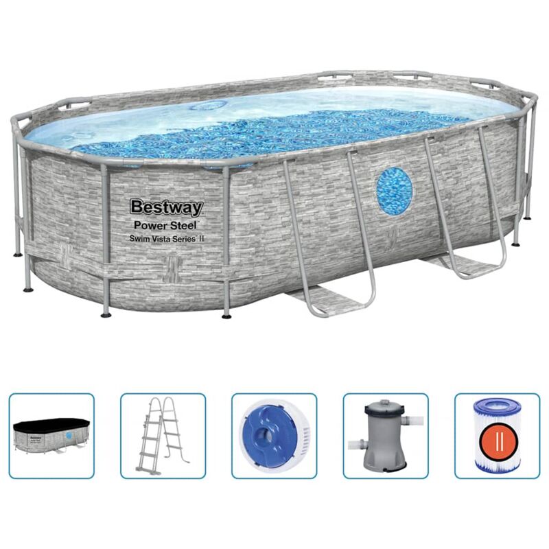foto del prodotto set piscina power steel 427x250x100 cm bestway