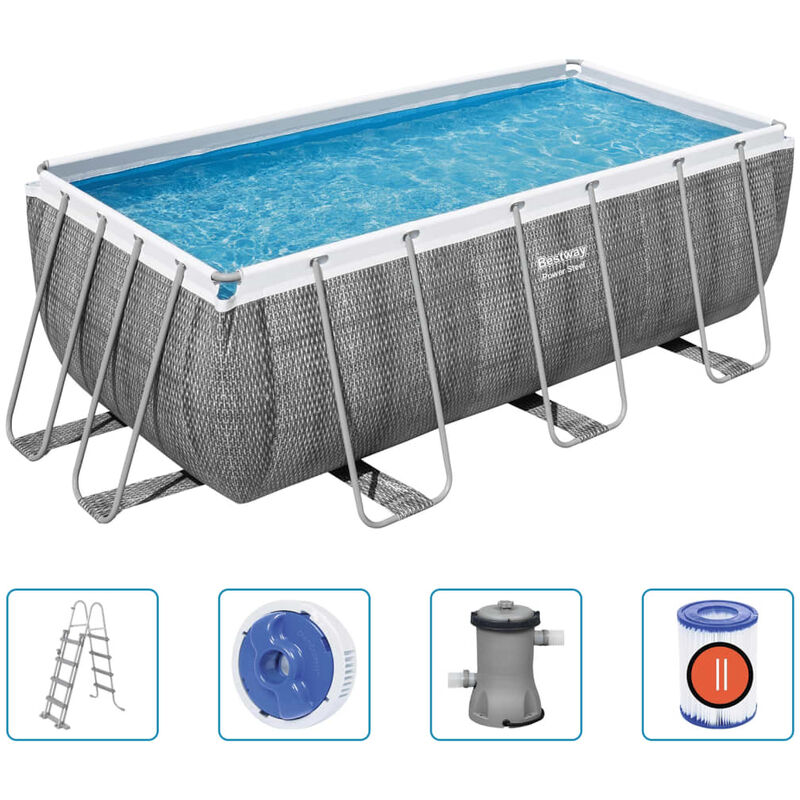 foto del prodotto set piscina power steel rettangolare 412x201x122 cm bestway