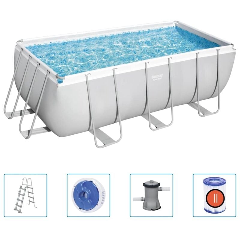 foto del prodotto set piscina power steel rettangolare 412x201x122 cm bestway