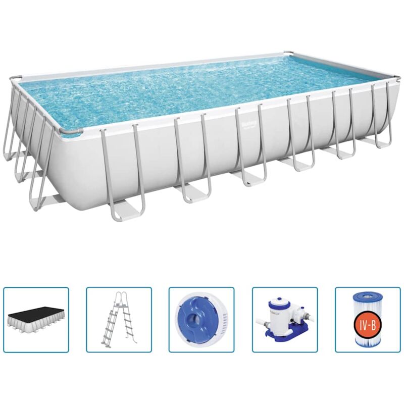 foto del prodotto set piscina power steel rettangolare 732x366x132 cm bestway